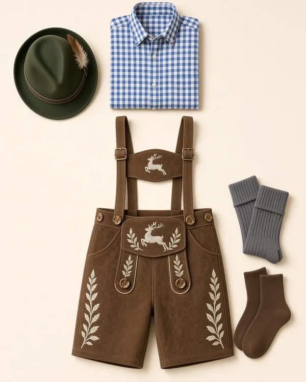 Jachen Mocha Complete Lederhosen Outfit Set