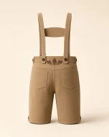 Back of the Lech set light tan lederhosen with crossed suspenders