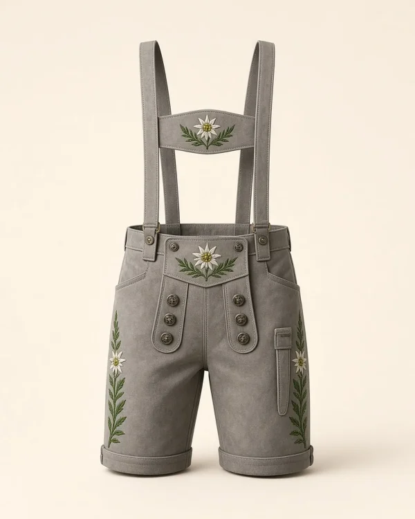 Osterfelder Smoke Grey Deerskin Lederhosen Shorts