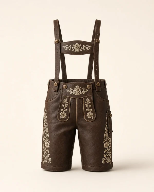 Plankenstein Smoked Brown Goatskin Lederhosen Shorts
