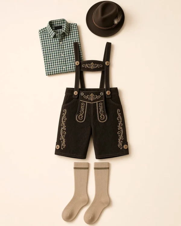 Rissbach Espresso Complete Lederhosen Outfit Set