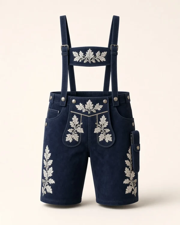 Setzberg Navy Suede Lederhosen Shorts