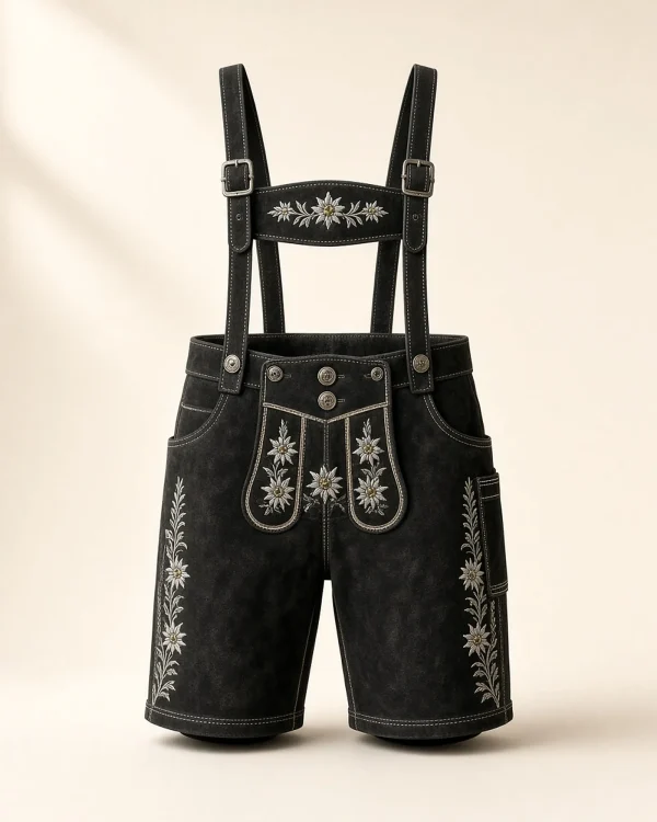 Watzmann Black Suede Lederhosen Shorts